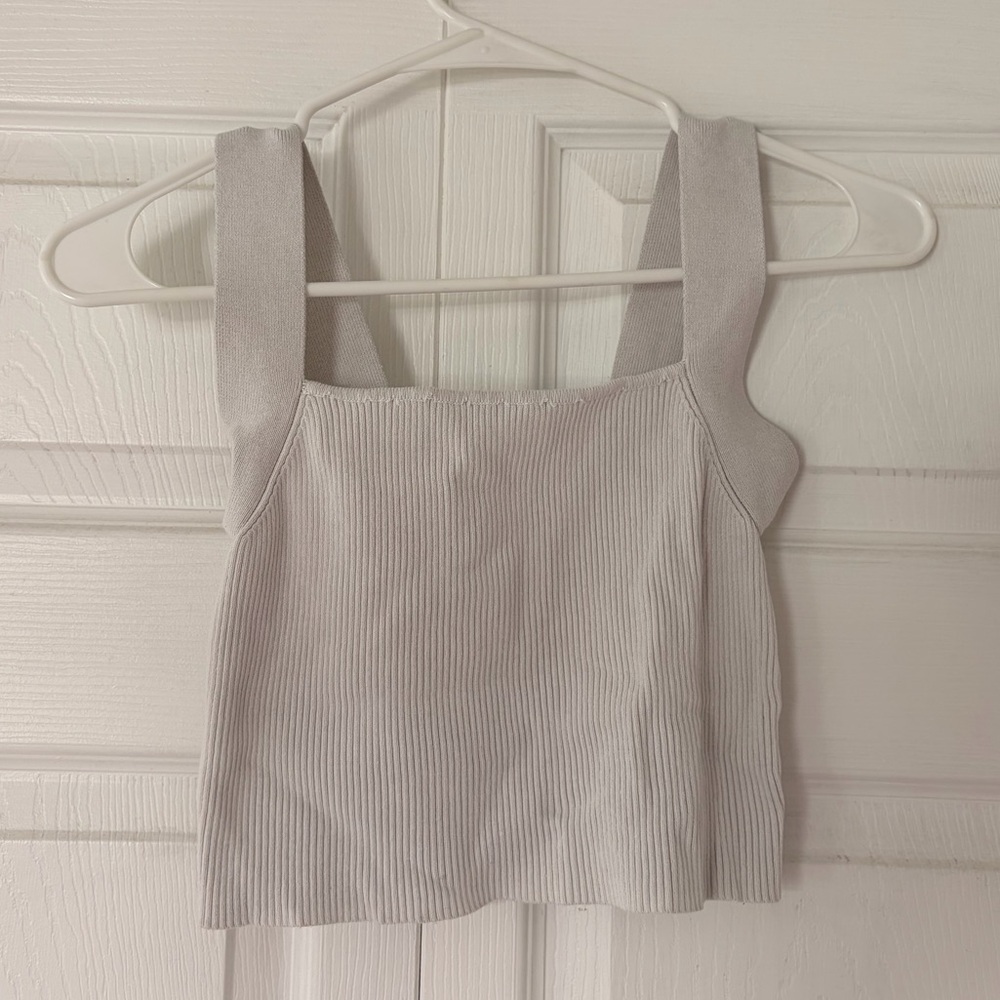 Mimosa Women's Off - White Ribbed Tank Top